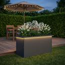 ARDEBO.de - Garten-Pflanzkübel mit LED Antrazit 40 x 80 x 40 cm Stahl