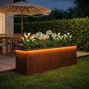 ARDEBO.de - Garten-Pflanzkübel mit LED Rostoptik 30 × 100 × 30 cm