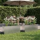 ARDEBO.de - Garten-Pflanzkübel mit LED 2 stk. Silber 30 × 100 × 30 cm