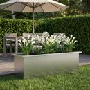 ARDEBO.de - Garten-Pflanzkübel mit LED Silber 30 × 100 × 30 cm