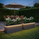 ARDEBO.de - Garten-Pflanzkübel mit LED 2 stk. Antrazit 30 × 100 × 30 cm