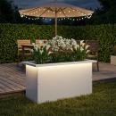 ARDEBO.de - Garten-Pflanzkübel mit LED Weiß 30 × 60 × 30 cm Stahl