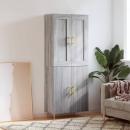 ARDEBO.de - Highboard Grau Sonoma 69,5x34x180 cm Holzwerkstoff