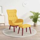 ARDEBO.de - Relaxsessel mit Hocker Senfgelb Stoff