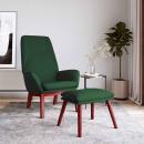 ARDEBO.de - Relaxsessel mit Hocker Dunkelgrün Stoff
