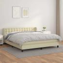ARDEBO.de - Boxspringbett mit Matratze Creme 180x200 cm Kunstleder