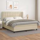 ARDEBO.de - Boxspringbett mit Matratze Creme 180x200 cm Kunstleder