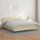 ARDEBO.de - Boxspringbett mit Matratze Creme 180x200 cm Kunstleder