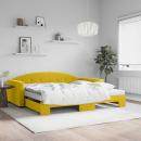 ARDEBO.de - Tagesbett Ausziehbar mit Matratzen Gelb 100x200 cm Samt