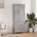 ARDEBO.de - Highboard Betongrau 69,5x34x180 cm Holzwerkstoff