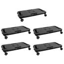 ARDEBO.de - Transportroller 5 Stk. Schwarz Polypropylen 200 kg