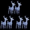 ARDEBO.de - LED-Rentiere 6 Stk. Kaltweiß 240 LEDs Acryl