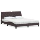 ARDEBO.de - Bett mit Matratze Dunkelbraun 160x200 cm Stoff