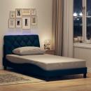 ARDEBO.de - Bettgestell mit LED ohne Matratze Blau 100x200 cm Stoff