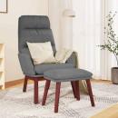 ARDEBO.de - Relaxsessel mit Hocker Hellgrau Stoff