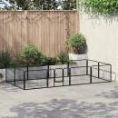 Hunde-Laufgitter 12 Paneele Stahl 80x60 cm Schwarz
