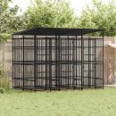 Outdoor-Hundezwinger mit Dach Stahl 5,53 m²