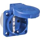 ARDEBO.de - Schutzkontakt-Einbau-Steckdosen IP 54 blau (RAL 5017) rückwärtig 50 x 50 mm 38 x 38 mm SiRoX