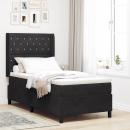 Boxspringbett mit Matratze mit LED Schwarz 90 x 200 cm Samt