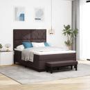 Boxspringbett mit Kopfteil Dunkelbraun 160 x 200 cm Stoff