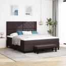 Boxspringbett mit Kopfteil Dunkelbraun 180 x 200 cm Stoff