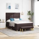 Boxspringbett mit Kopfteil Dunkelbraun 200 x 160 cm Stoff