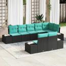 Gartensofa-set 8 stk. Schwarz Poly-Rattan