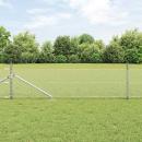 Sechseckzaun mit Pfosten 10 x 0,5 m Verzinkter Stahl Silber