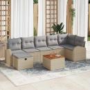 Gartensofa-set 8 stk. Beige Poly-Rattan