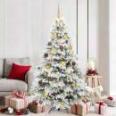 Künstlicher Weihnachtsbaum mit 300 LEDs Weiß 180 cm PE und PVC
