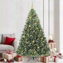 Künstlicher Weihnachtsbaum mit 300 LEDs Grün 210 cm PE und PVC