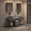 Badezimmerschrank-Set 5 stk. Betongrau Holzwerkstoff