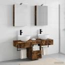 Badezimmerschrank-Set 5 stk. Geräucherte Eiche Holzwerkstoff