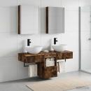 Badezimmerschrank-Set 5 stk. Geräucherte Eiche Holzwerkstoff