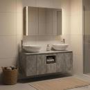 Badezimmerschrank-Set 4 stk. Betongrau Holzwerkstoff