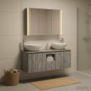 Badezimmerschrank-Set 4 stk. Grau Sonoma Holzwerkstoff