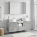 Badezimmerschrank-Set 4 stk. Betongrau Holzwerkstoff