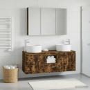 Badezimmerschrank-Set 4 stk. Geräucherte Eiche Holzwerkstoff