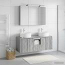 Badezimmerschrank-Set 4 stk. Grau Sonoma Holzwerkstoff