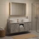 Badezimmerschrank-Set 4 stk. Betongrau Holzwerkstoff