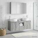Badezimmerschrank-Set 4 stk. Grau Sonoma Holzwerkstoff