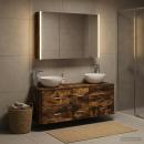 Badezimmermöbel-Set 4 stk. Geräucherte Eiche