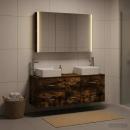 Badezimmermöbel-Set 4 stk. Geräucherte Eiche