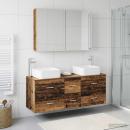 Badezimmermöbel-Set 4 stk. Altholz Ingenieurholz und Glas