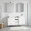 Badezimmermöbel-Set 5 stk. Weiß Ingenieurholz und Glas
