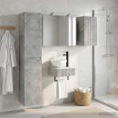 Badezimmermöbel-Set 5 stk. Betongrau Ingenieurholz und Glas
