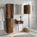 Badezimmermöbel-Set 5 stk. Altholz Ingenieurholz und Glas