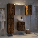 Badezimmerschrank-Set 5 stk. Geräucherte Eiche Holzwerkstoff