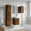 Badezimmerschrank-Set 5 stk. Geräucherte Eiche Holzwerkstoff