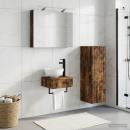 Badezimmerschrank-Set 4 stk. Geräucherte Eiche Holzwerkstoff